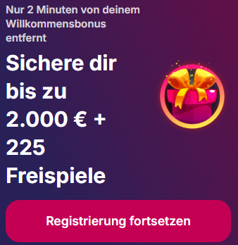 NV Casino Bonusangebot im Registrierungsfenster